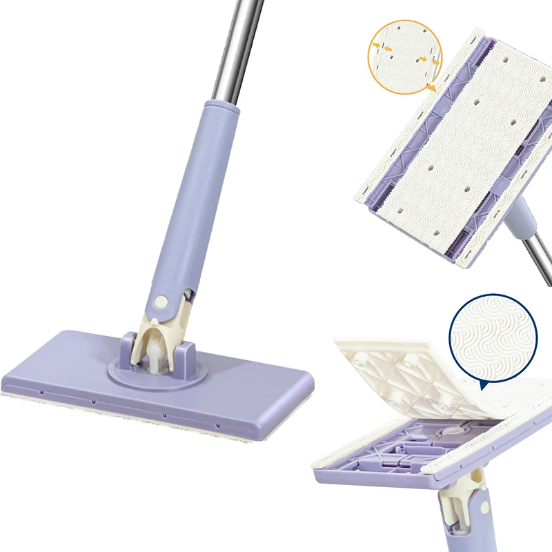 Оптовая продажа 2 в 1 ручная стирка бесплатно ленивая Бытовая Швабра вращающаяся для лица полотенце плоская