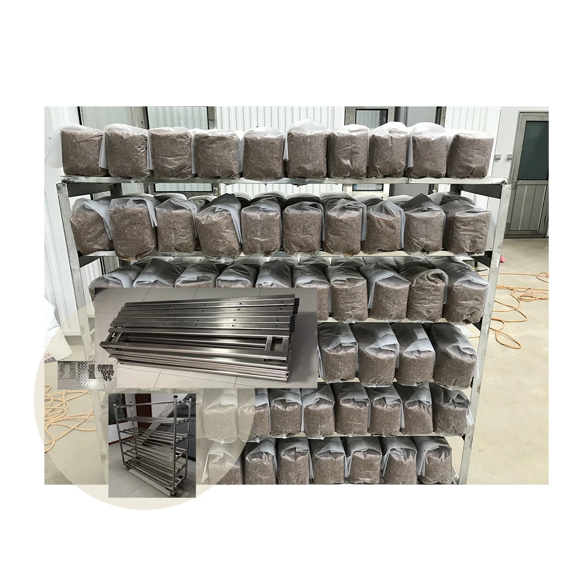 Mushroom bed cultivation sterilization stainless China trolley