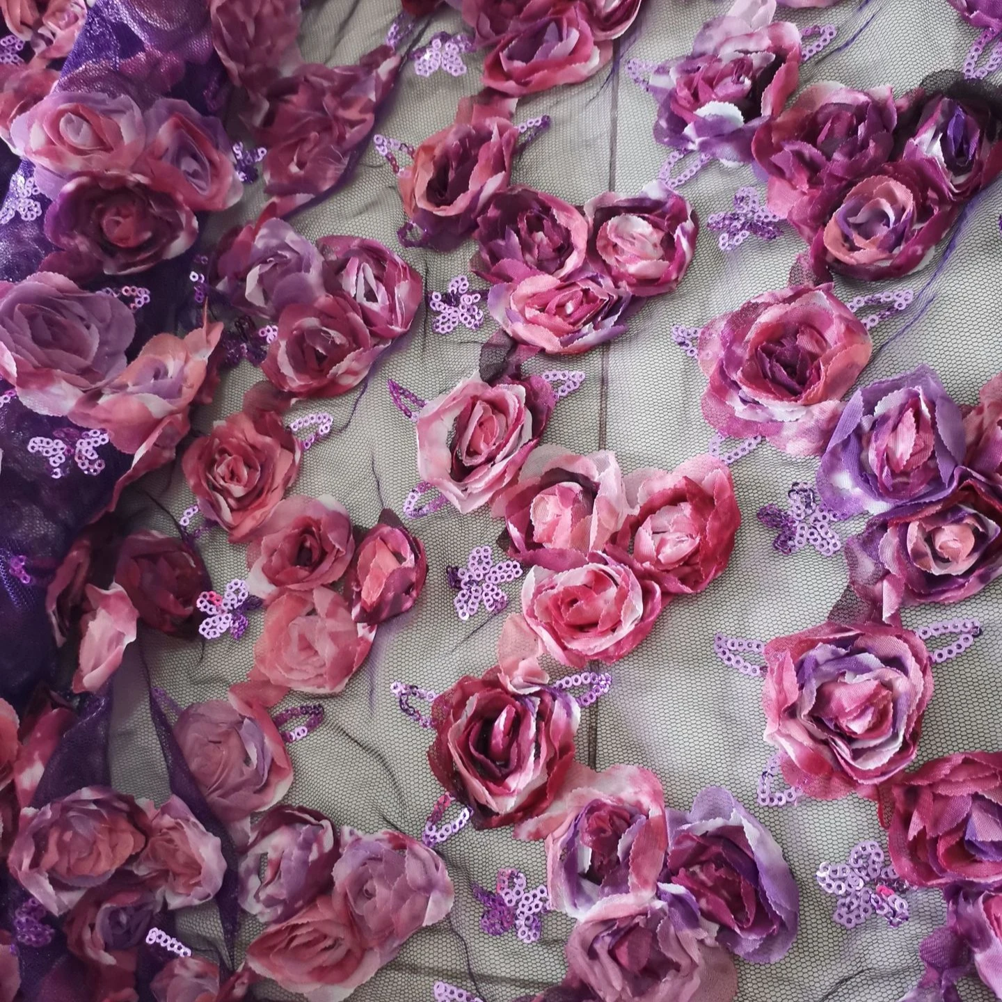 3D Вышивка бусинами сетка роза цветок вышивка для домашних животных сетчатая ткань