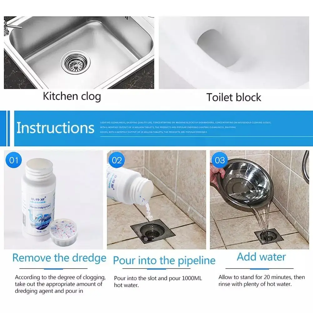 High quality drain opener pump /kitchen sink drain cleaner/drain cleaner hair powder