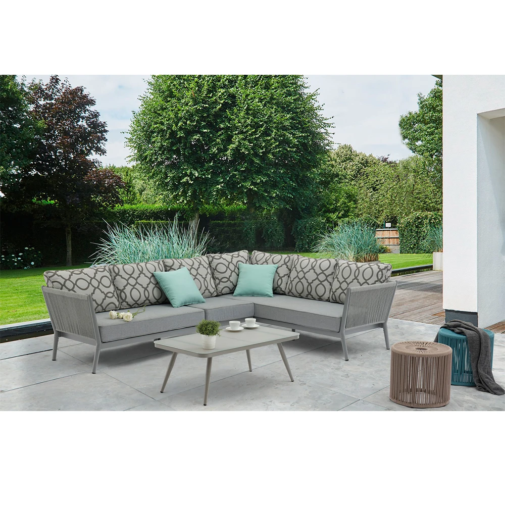 
Tophine outdoor furniture leisure aluminum frame rope woven gadern sofa sets 