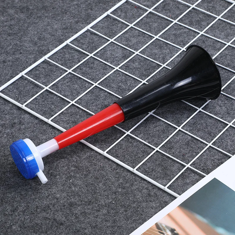 Cheap plastic cheering horn , toy plastic football fans cheer trumpet ,can be customized logo loud blow horn