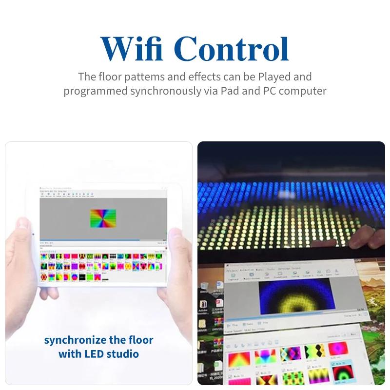 Led Digital Pixel Floor Magnetic Wireless Portable Matrix Panel Dance Floor Light Led Digital Pixel Floor for Wedding Party