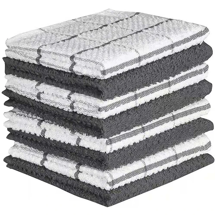 Hand towel eco-friendly soft comfortable cotton kitchen towels good water uptake woven tea towel