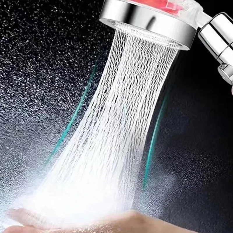Water Saving Flow 360 Degrees Shower Rotating Small Fan ABS Rain High Pressure spray Nozzle Bathroom Accessories Shower Head