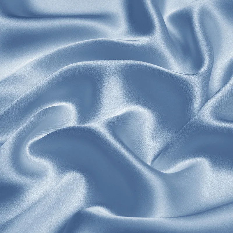 100% silk satin fabric wholesale 19mm silk charmeuse 114cm width No.48 blue color