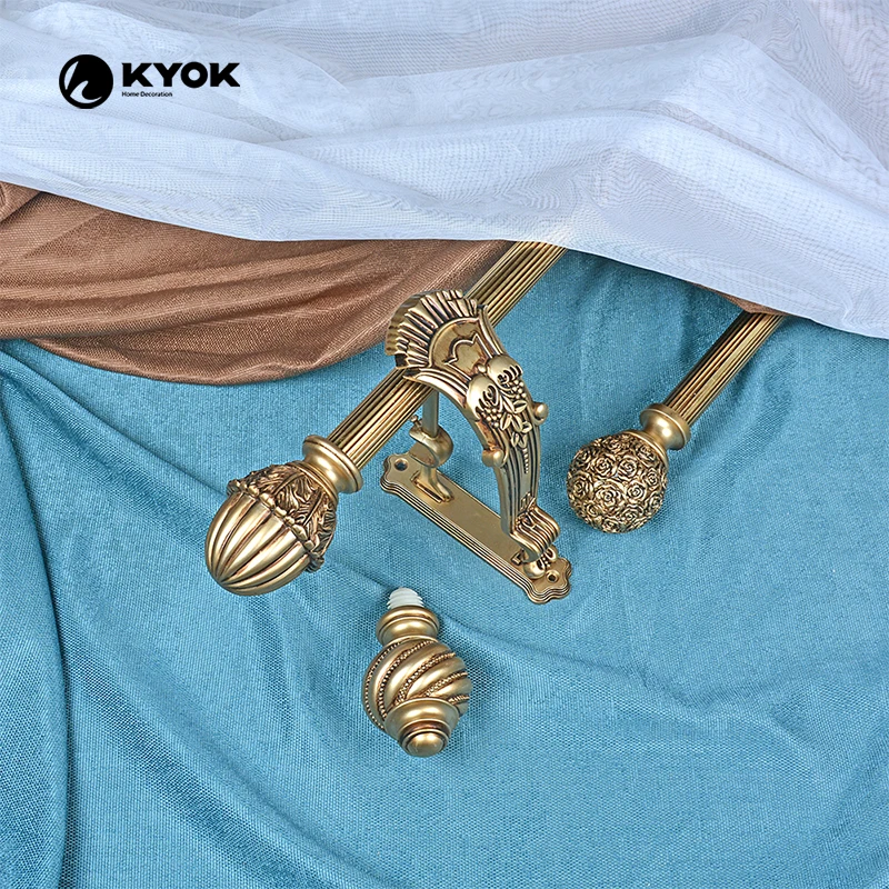 Factory Direct Customized Color Iron Curtain Extensible Pole Curtain Rod Set With Accessories