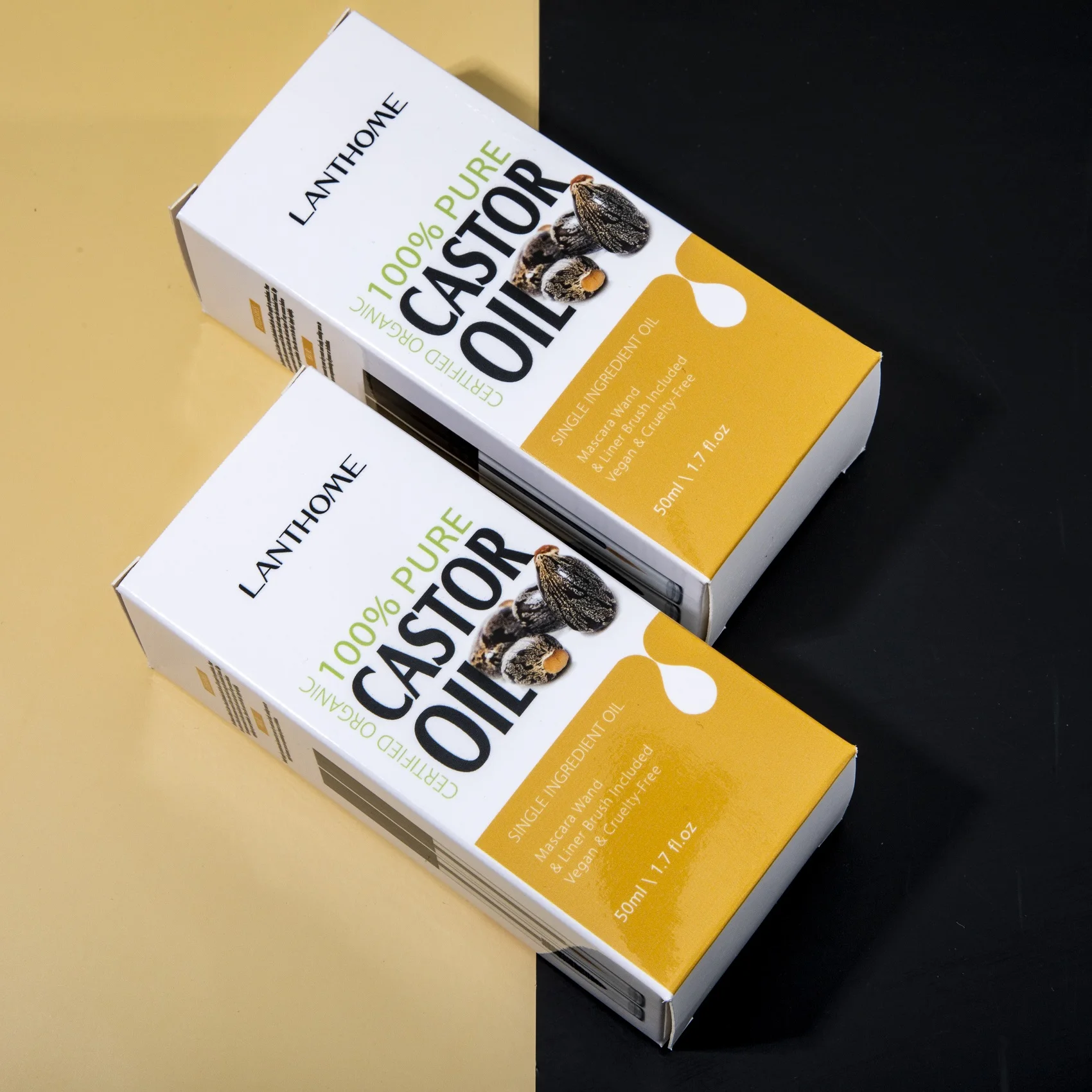 2023 New arrival Organic castor oil hair growth oil growing for eyelashes and eyebrows with Mascara brush
