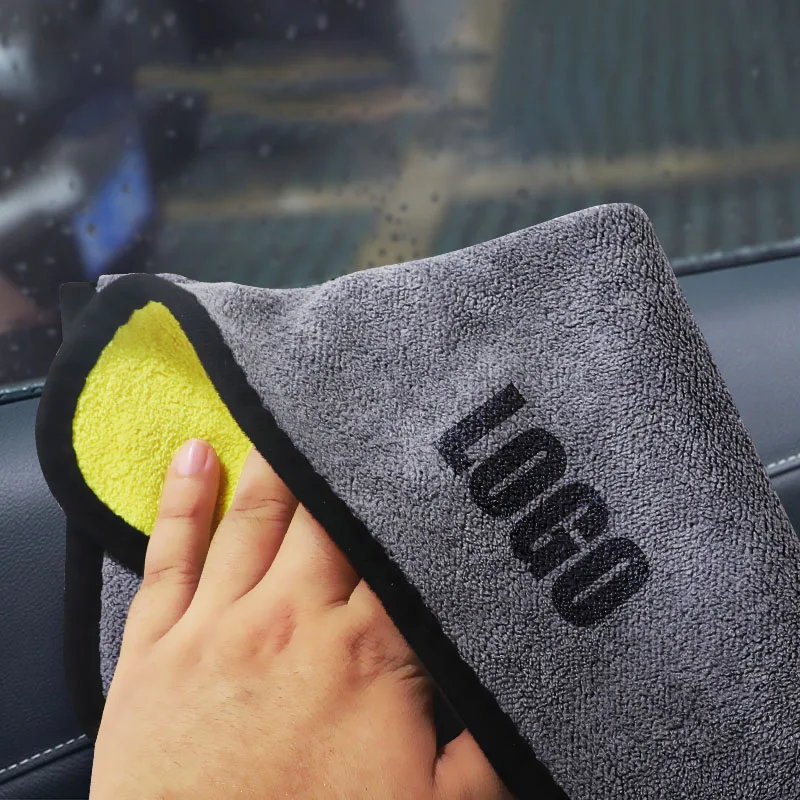 Чистящее полотенце из микрофибры, полотенца для мытья автомобиля, двухслойная очень мягкая салфетка для чистки и сушки, тряпки для мытья автомобиля