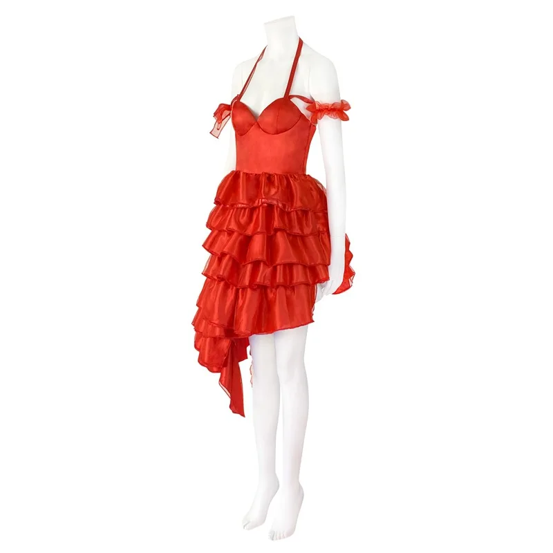 Harley Quinn Costume Woman Anime Film Clown Film The Suicide Cosplay Red Dress