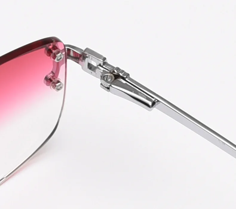 Custom Polarized Logo New Style Black Red Sunglasses Women Rimless SunGlasses