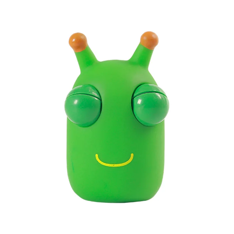 The new decompression worm pinch big eye worm cute funny vent doll Squeeze Toy 3d Grass Worm With Popped Eyes Anti-stress Toys