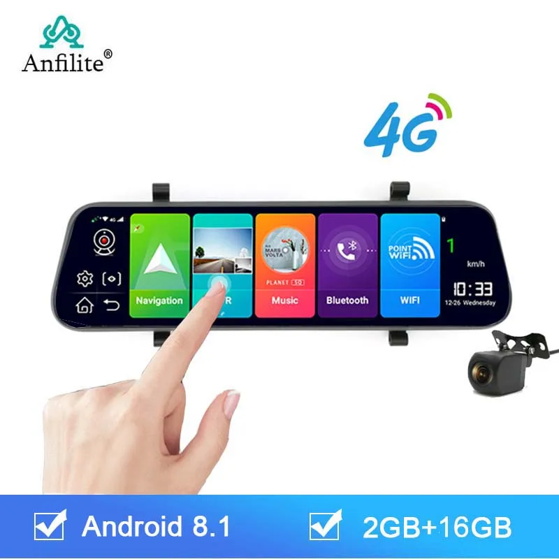 10 inch android 2G+16GB GPS Navigation 4G Car dvr camera FHD 1080P ADAS dash cam FM WIFI driving recorder dvr rearview mirror