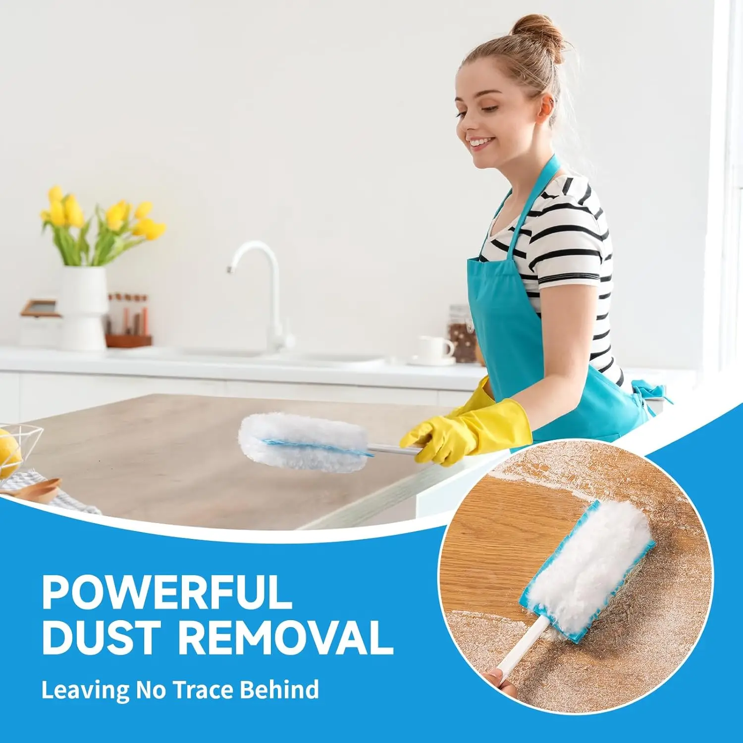 Multi-Surface Disposable Dusters 360 Heavy Duty Duster Kit Includes 30 Dusters Refills and 1 Handle,