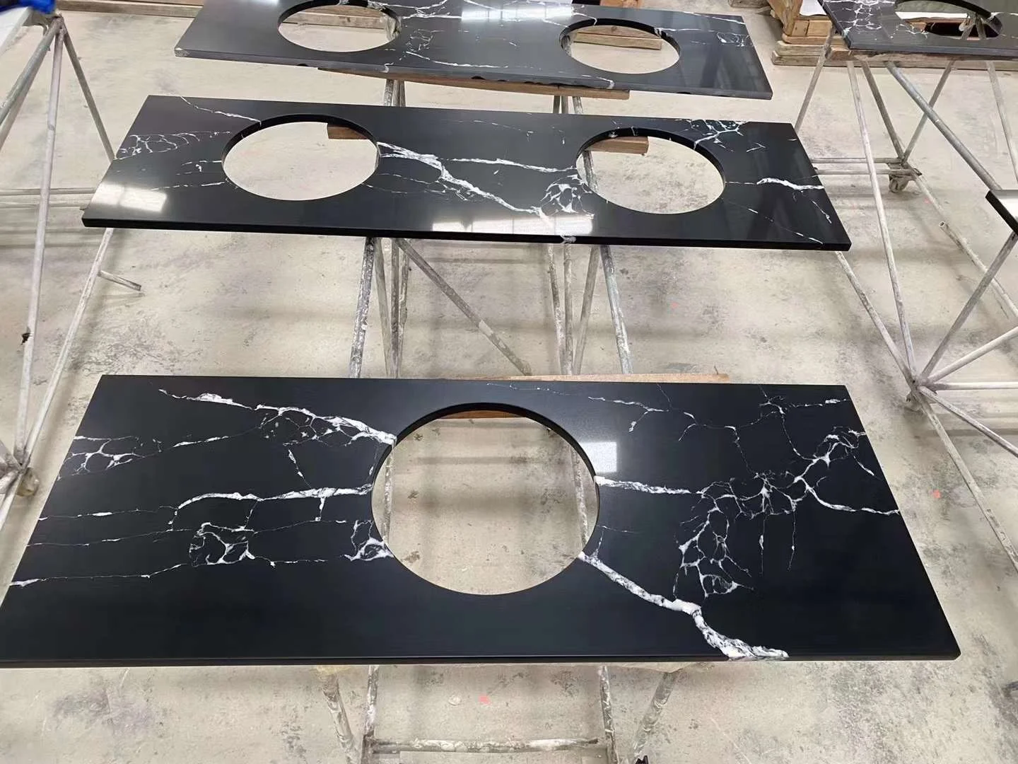 Calacatta Quartz Stone for Table Kitchen Top Bathroom Double Vanities Tops