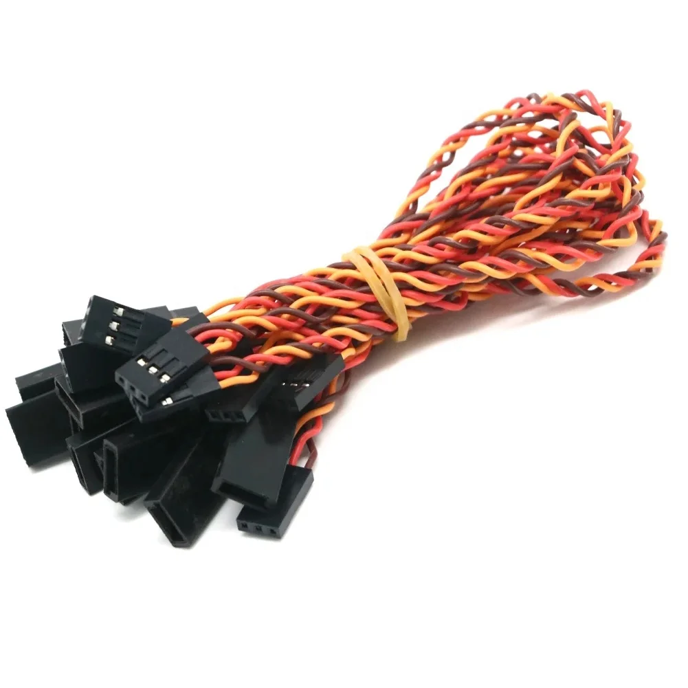 Female to Male Futaba JR Servo Extension Wire 22AWG 200mm 250mm Anti-interference Twisted Cable For RC Airplane Drone Parts