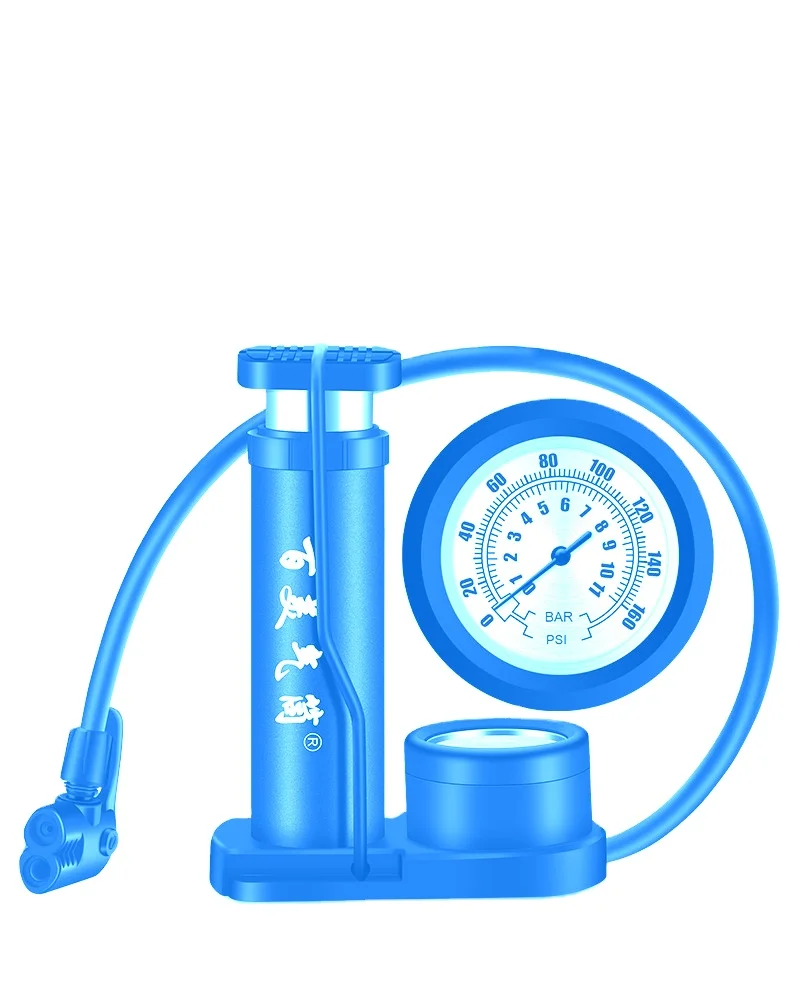 Bicycle Foot Bike Cycle Mini Tire Air Pump For Bike Mini Portable Air Bicycle Pump Valve Adapter 120 PSI Upgrade With Meter