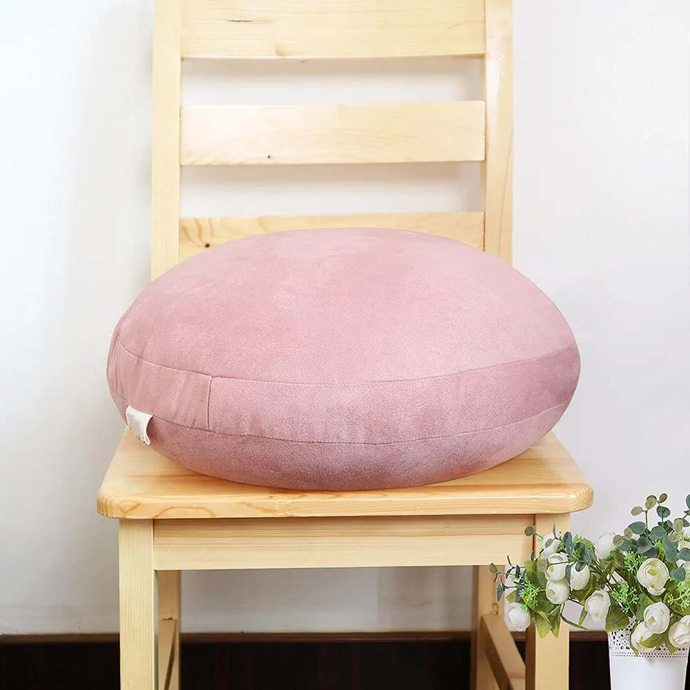 1355 Pink Round Throw Pillows Polyester Filling Super Soft Elastic Circle Floor Fluffy Cushion Round Pillow