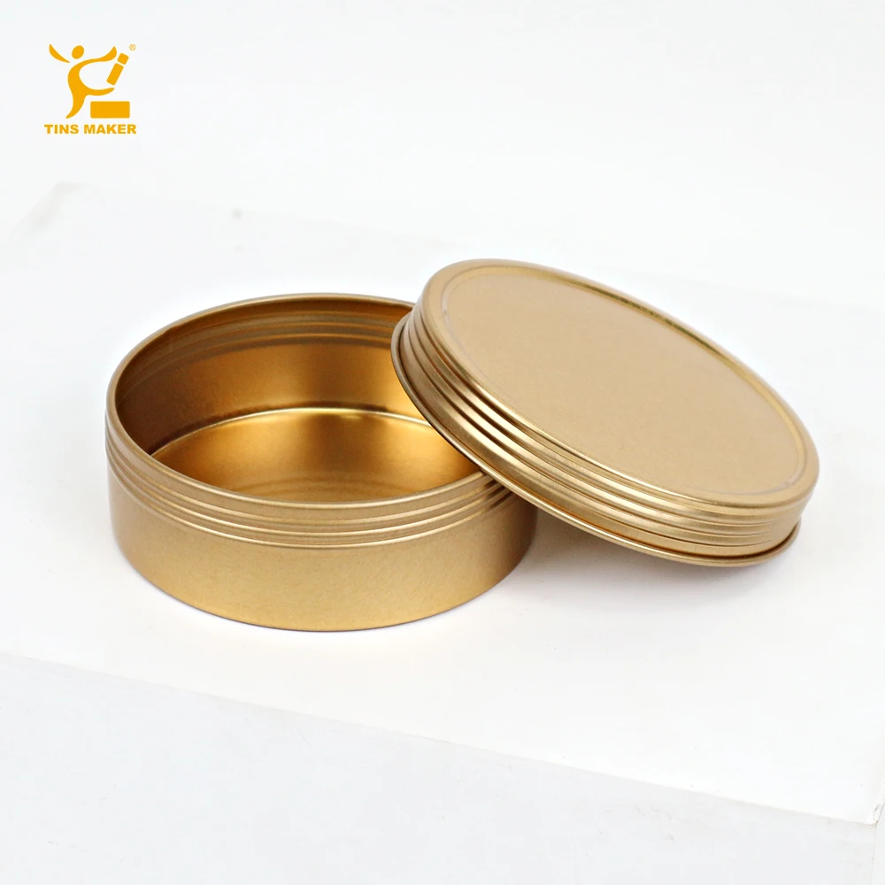 TINSMAKER Wholesale round Tinplate Can Black Plated Metal Candle Tin Box Mint Metal Cans Candle Pill Candy Packaging Food Use