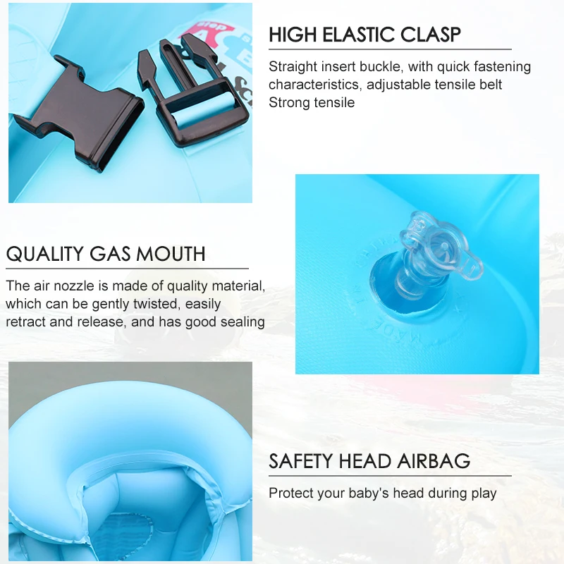 New Inflatable Swim Jacket Float Vest Swimsuit For Kids 44 Ib Children Head Protection Buoyancy Life Vest