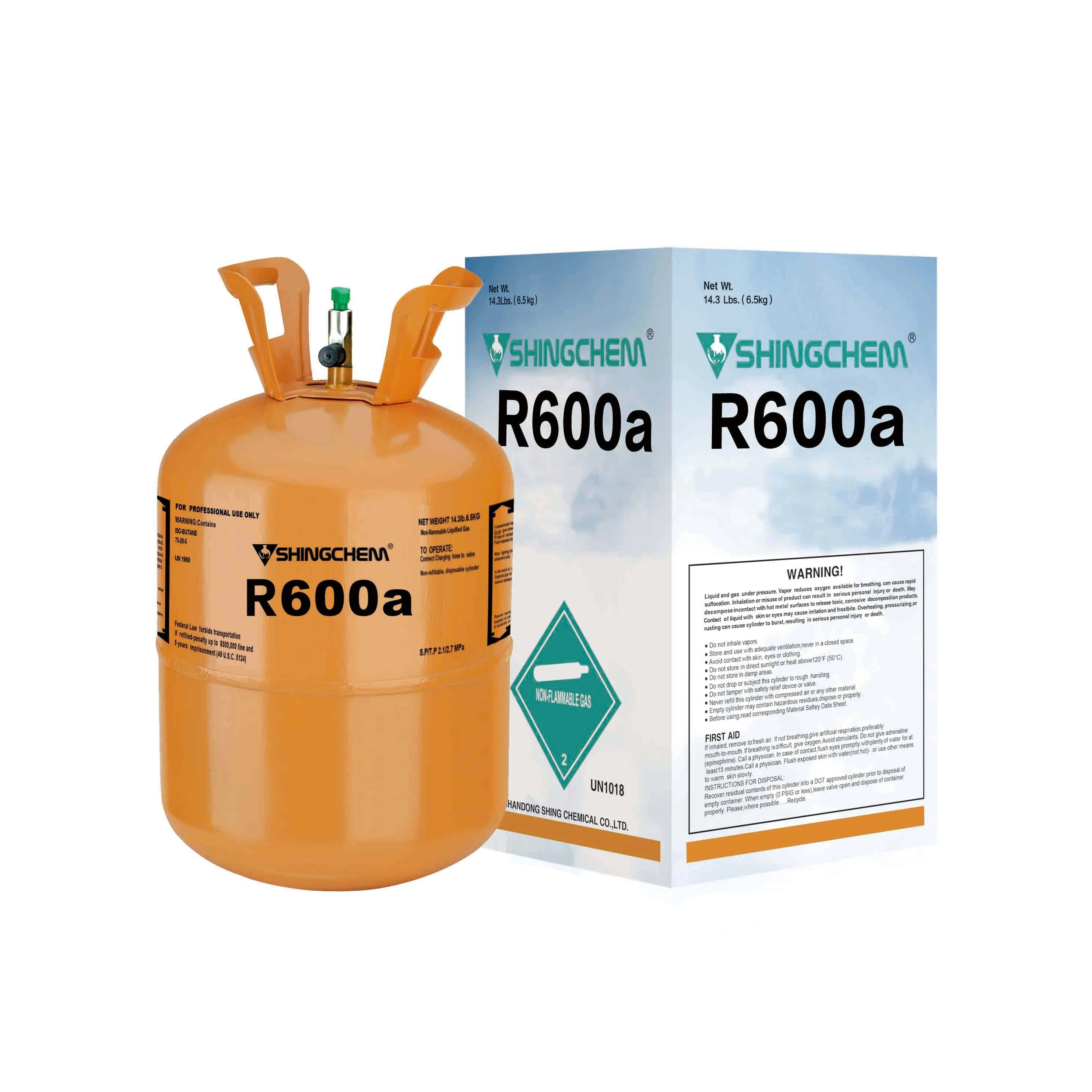 Manufacturer Refrigerant gas r600a high quality  Refrigerant steel cylinder R600a Refrigerant  gas tube cheap price