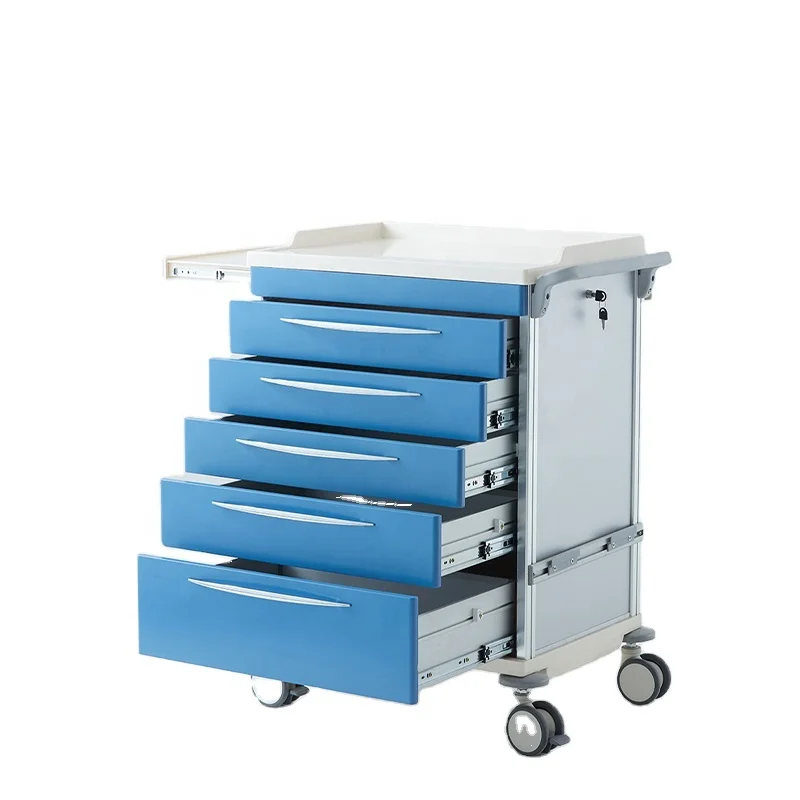 Meditroll ANS05B High Standard Movable Red Resuscitation Trolley For Clinic