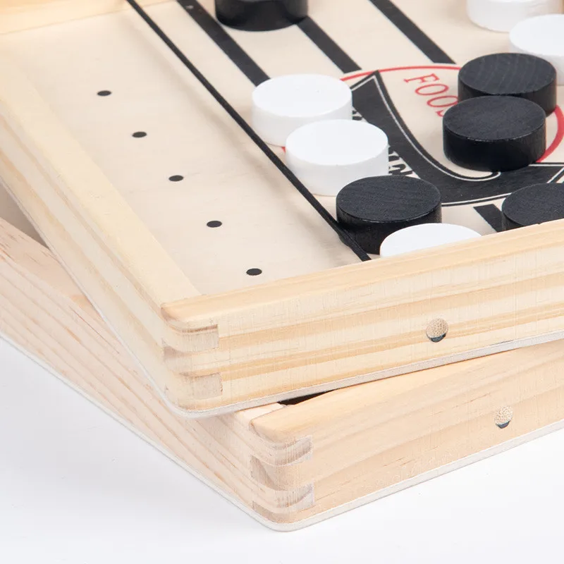 Wooden bounce chess double bounce chess parent-child interactive bump chess ice hockey versus board game
