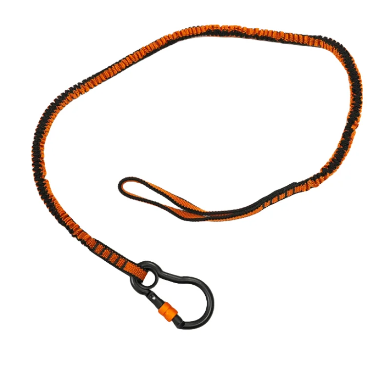 C-PIN 5Kg fall protection bungee elastic webbing tool lanyard tools tethers with 6*60 304 stainless carabiner for tool security