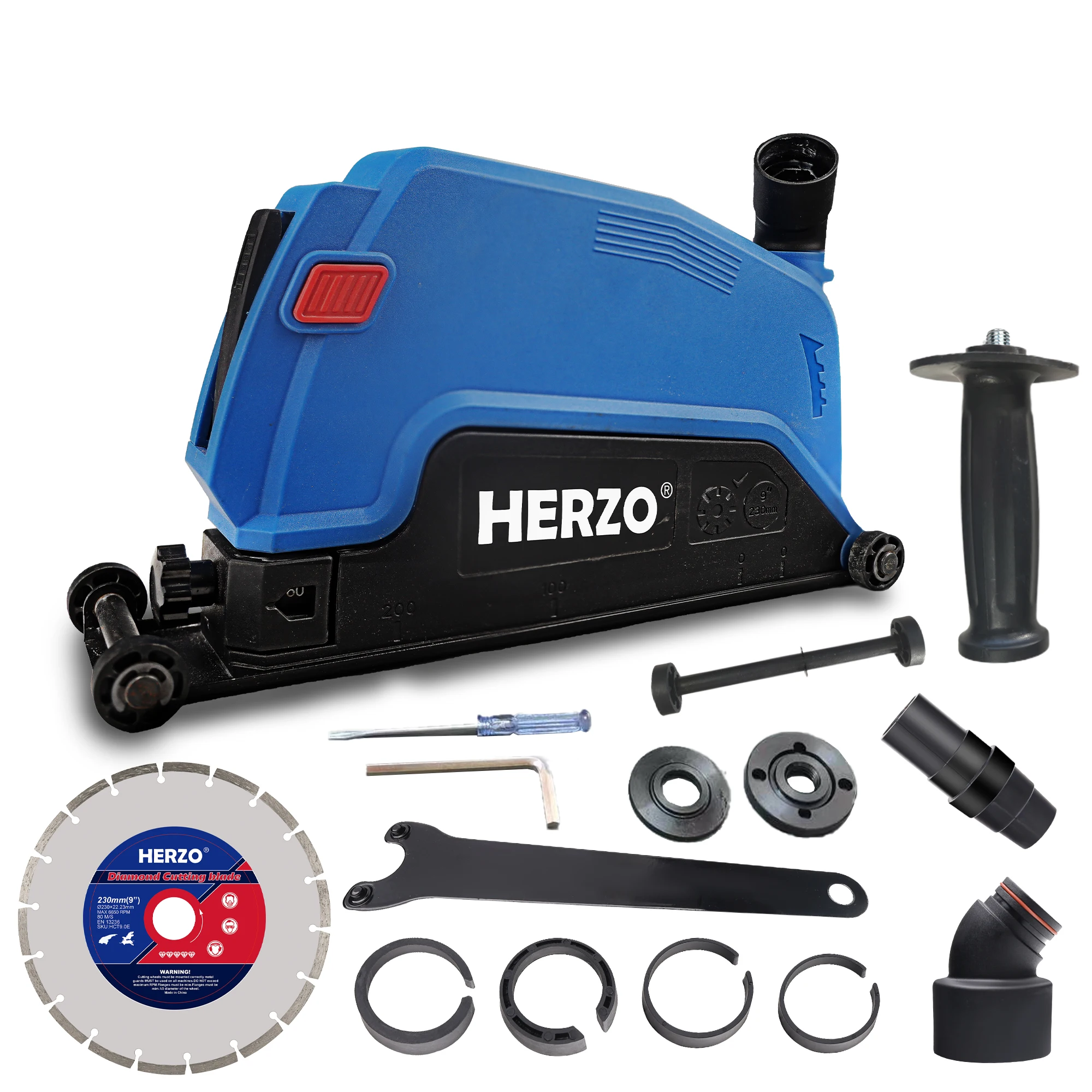 HERZO Power Tool Accessories Dust Shroud 9inch Dust Cover Protection for Angle Grinder