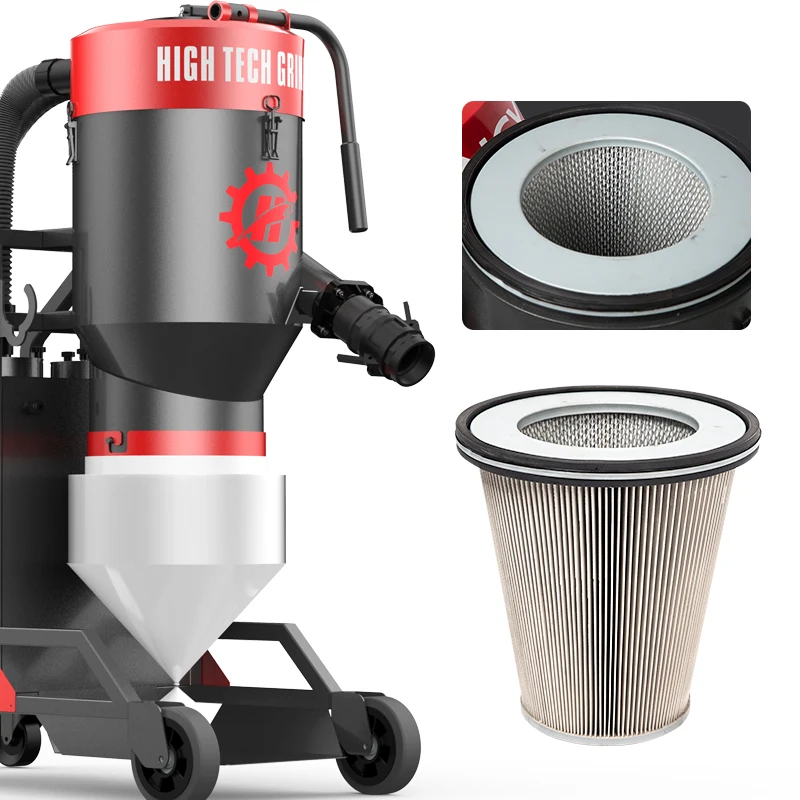 3.3KW 22KPA HEPA 13 220V/110V 1 P Vacuum Cleaner Industrial Dust Collector for Concrete Floor Grinding Machine