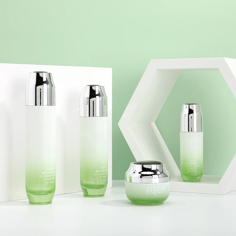 50g 40ml 100ml 120ml Luxury Cosmetic Glass Bottle Set Skincare Container Manufacturer Skincare Cosmetic Packaging Container