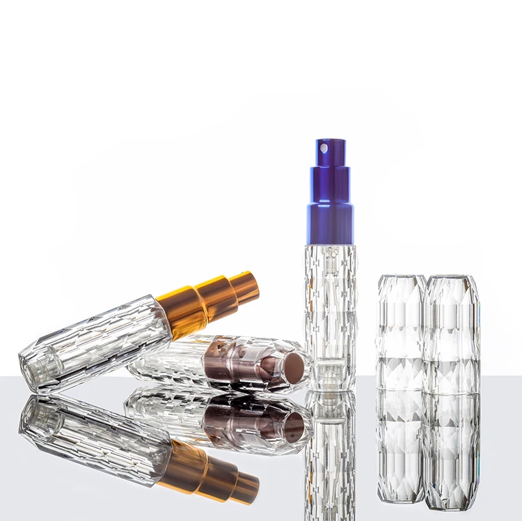 Bottom Filling Empty Slim Perfume Sample Glass Vials Pump Perfume Tester Vials Sprayer Bottle Screen Printing Logo