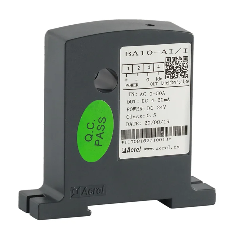 Acrel BA10-AI/I Single Phase AC Current Transducer Isolate AC0-50AInput DC4-20mA / 0-5V output for Industrial Automation