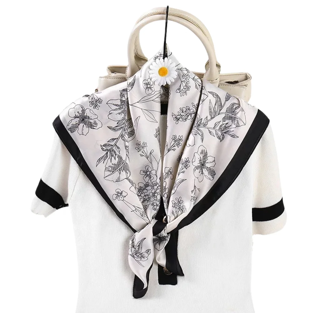 Zhizi модные шелковые шарфы квадратный цветочный принт дизайнерский платок Шелковый женский 70*70 Шелковый головной шарф с логотипом