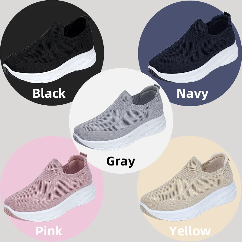 Women Mesh sports running shoes, casual soft sole, versatile trendy shoes