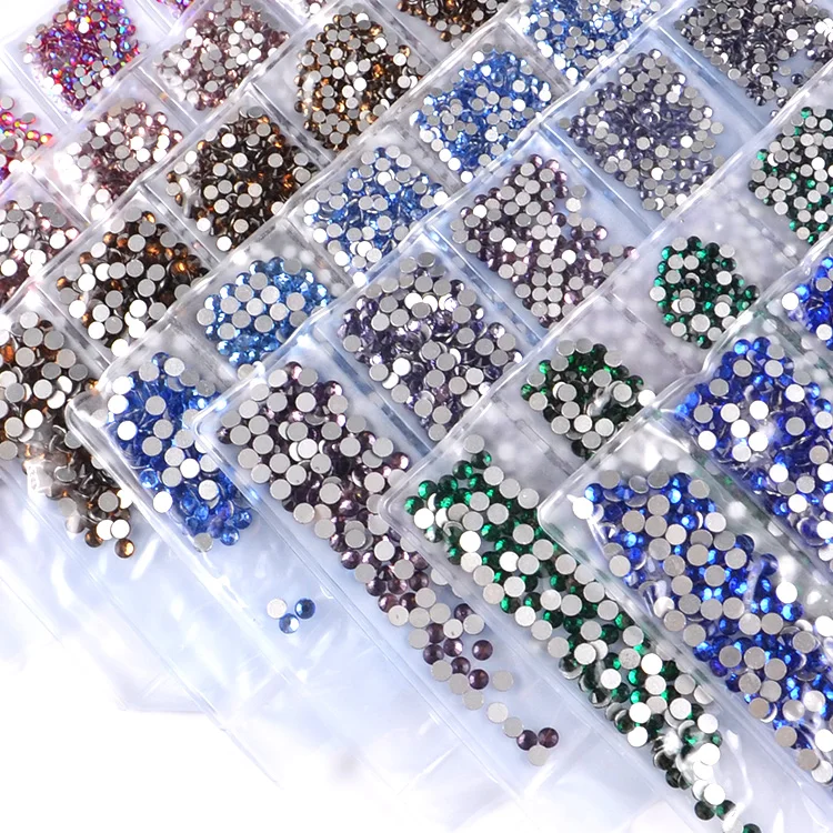 Высокое качество SS4-SS12 смеси супер блестящий дизайн ногтей стразы горячей фиксации, плоская задняя часть, горный хрусталь, камень для дизайна ногтей, с украшением в виде кристаллов