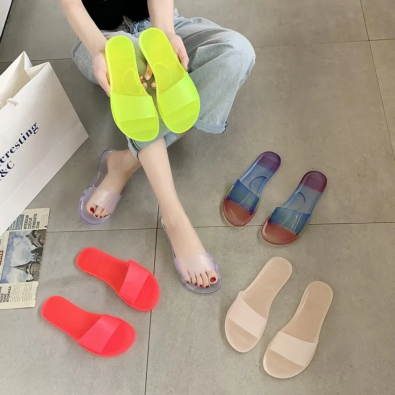 
PDEP hot sale clear upper flip flop women sandals cheap slide slippers for laides big size jelly sandals 