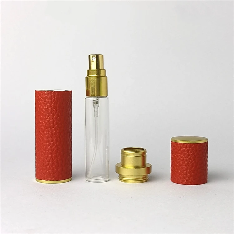 IBELONG New Arrival 10ml Unique Luxury Custom Leather To Cover Refillable Empty Glass Perfume Mist Spray Bottle Supplier