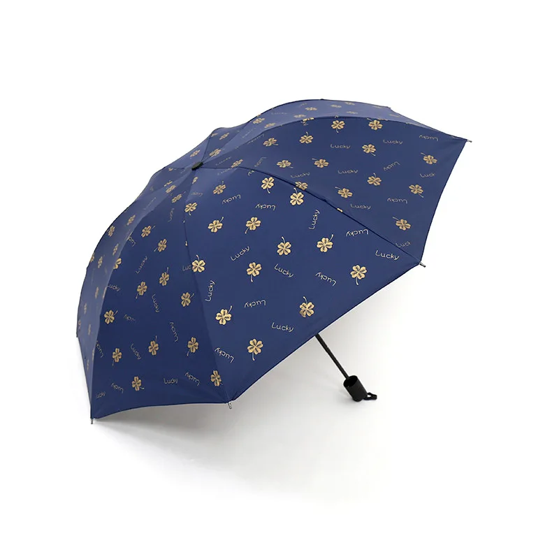 Quality Wholesale Print 3 Folding Umbrella Light Weight China Made Umbrella customized