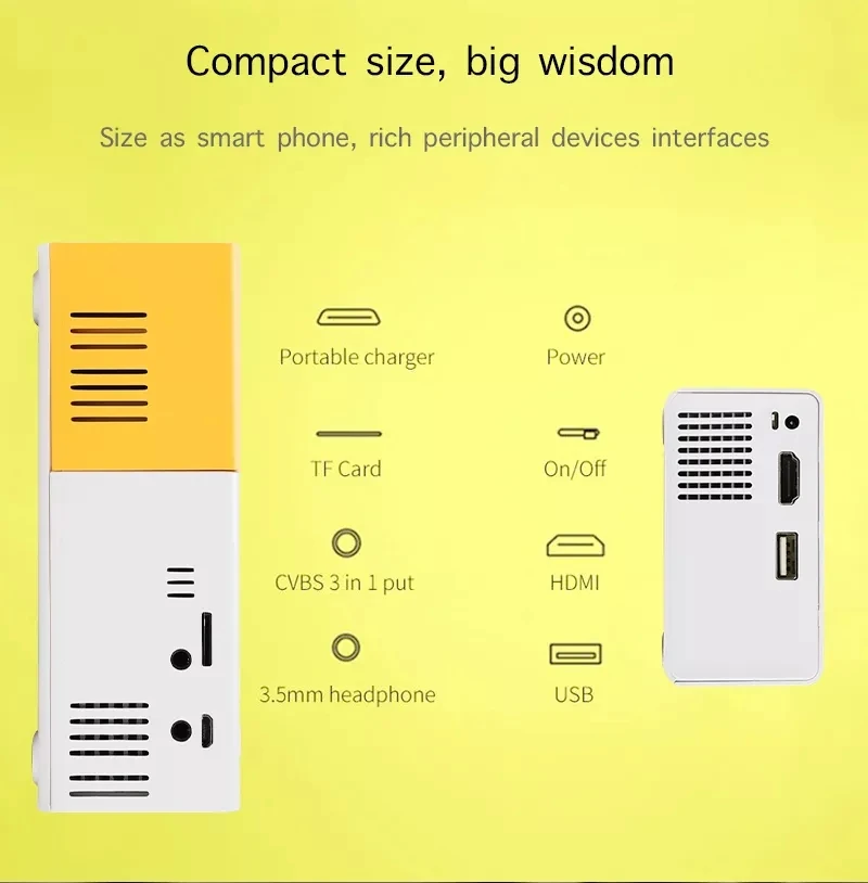 Amazon hot YG300 mini project for home using LED portable 1080P Pocket Mobile Home Video Projector