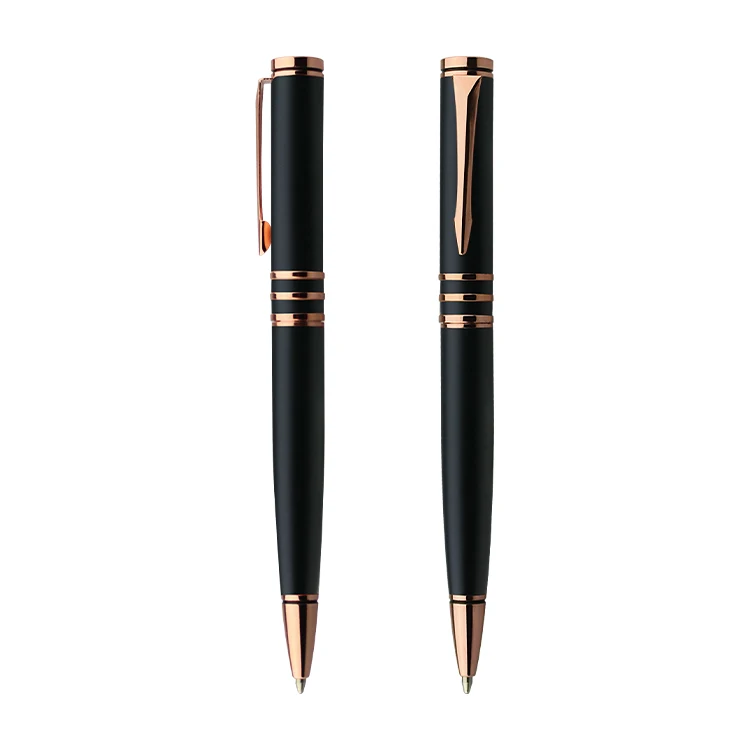 Rose Gold Twist Heavy Metal Ballpoint Pen With Gift Box Customized Pen Logo Advertising Pen
