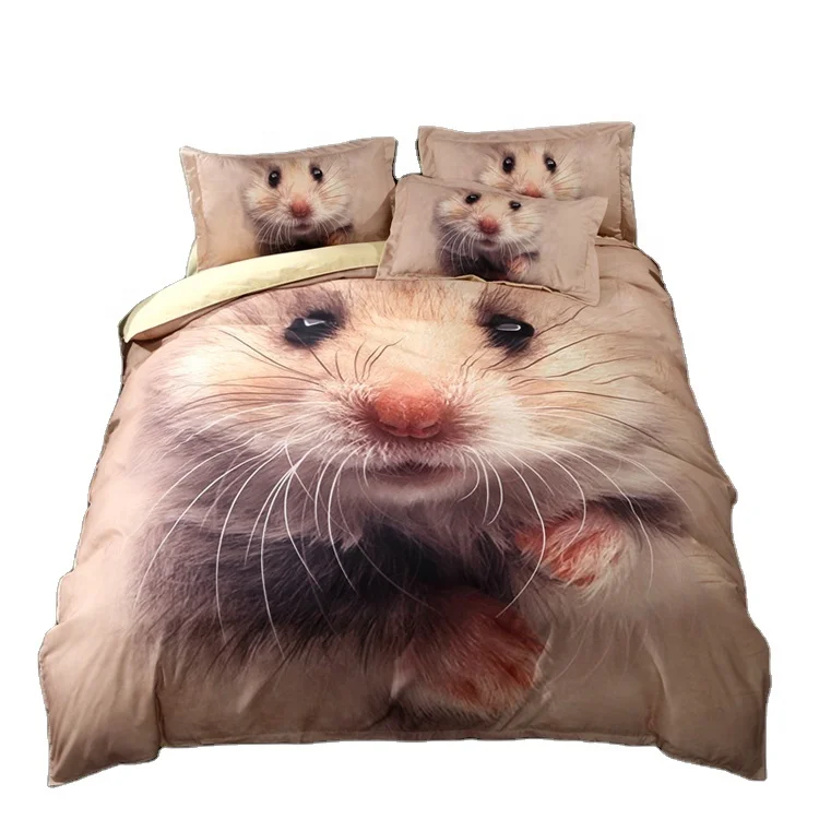 Wholesale Price Confortable 4Pcs Bed Sheet Full Size 3D Animal Prints 100% Polyester Bedding Set