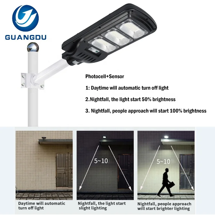 Wall Installation 50 100 150 200 250 300W All In One Integrated Smd Garden Led Solar Outdoor Light