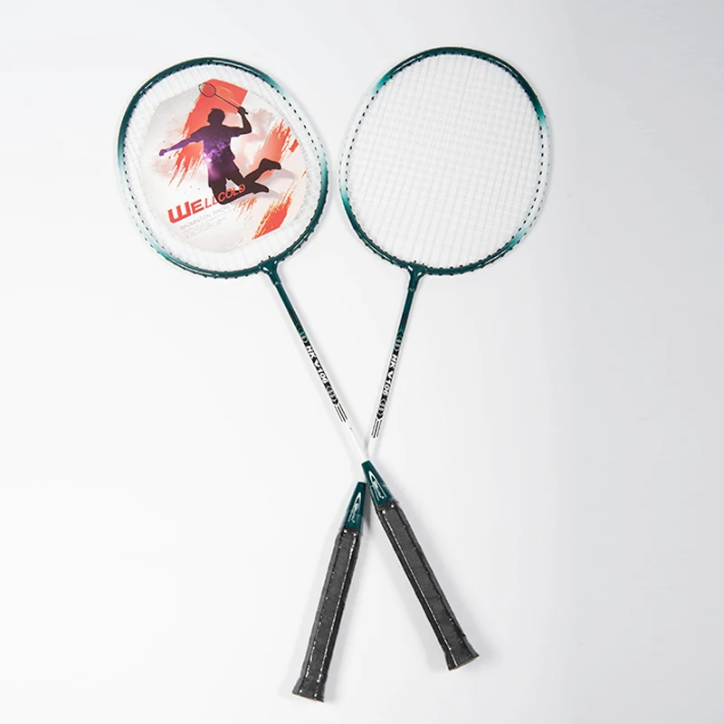 Chinese iron alloy printing badminton racket, good quality, price concessions,carry the ball