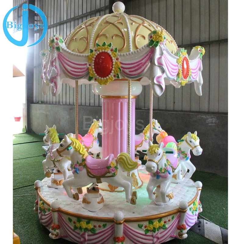 Attraction 6 Seats Kiddie Loyal Carousel Children Shopping Arcade Amusement Park Rides Carousel Horse For Sale