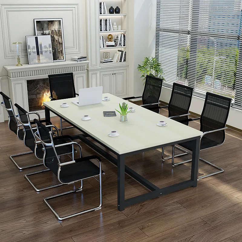 Simple modern conference training negotiation conference room rectangular simple reinforcement table and chair combination