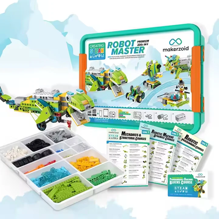 Flytec 200+ DIY Building Block Sets Toys Remote Control Robot Toy Set For High Technology Education