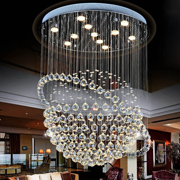 led modern crystal ball chandelier