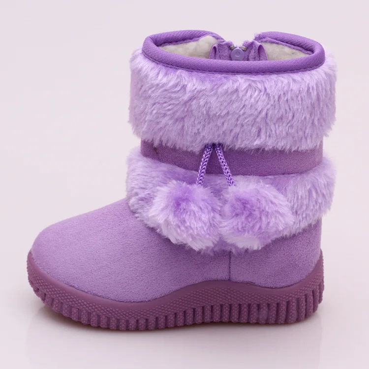 
DOGEEK Winter Girls ChildrenNon-slip Kids Thicker Fur Shoes Hairball Baby Cotton Snow Boots 