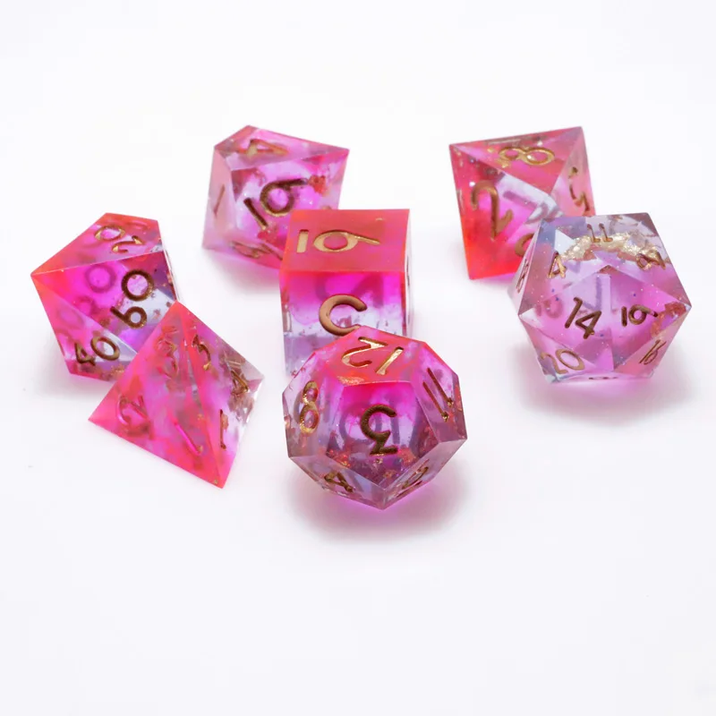 Best Selling Transparent Resin Dice Gold Foil Resin Peony Powder Dice